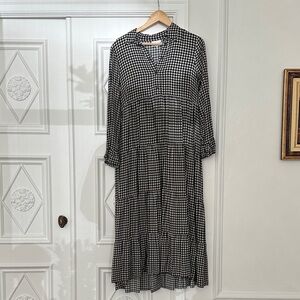 GANNI Black and White gingham Dress